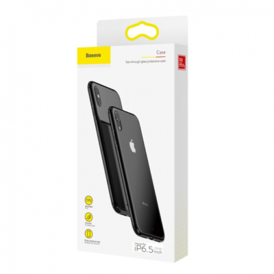 Baseus iPhone X/XS Fekete Szélű Üveg Telefontok (WIAPIPH58-YS01)
