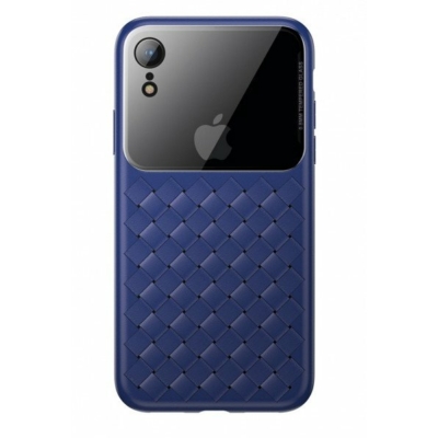 Baseus iPhone XR Glass & Weaving Kék Telefontok (WIAPIPH61-BL03)