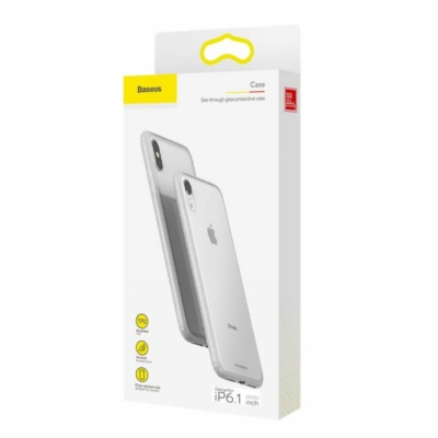 Baseus iPhone XR Fehér Szélű Üveg Telefontok (WIAPIPH61-YS02)