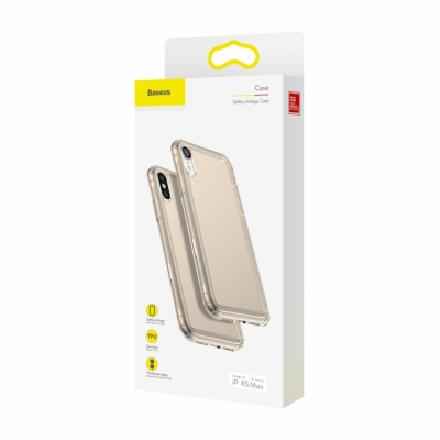 Baseus iPhone XS Max Átlátszó Arany Telefontok (ARAPIPH65-SF0V)