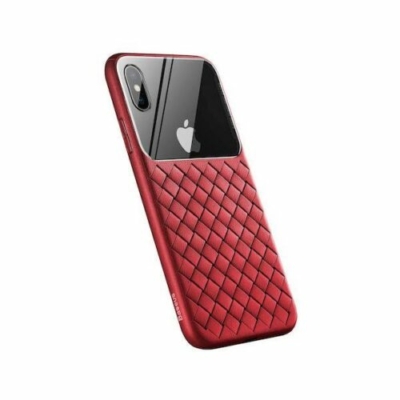 Baseus iPhone XS Max Glass & Weaving Piros Telefontok (WIAPIPH65-BL09)