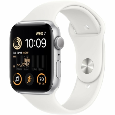 Apple Watch SE 2022 44mm Silver Aluminium Case Silver Sport Band GPS
