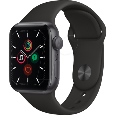 Apple Watch SE 44 mm Space Gray Aluminium Case Black Sport Band (GPS)