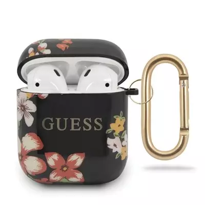 Guess AirPods Flower Collection Fekete
