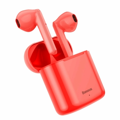 Baseus TWS Encok W09 mini Bluetooth fülhallgató töltővel piros
