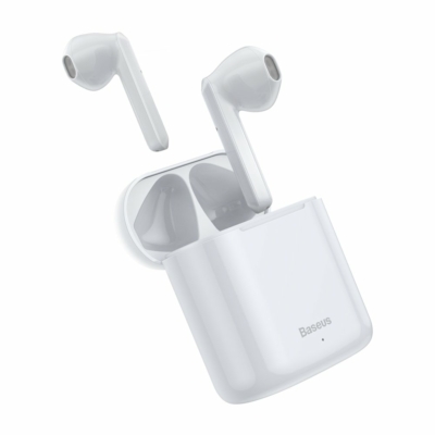 Baseus TWS Encok W09 mini Bluetooth fülhallgató töltővel fehér